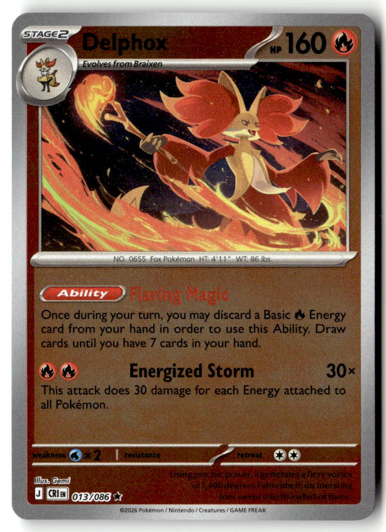 Front of Delphox 013/086 from Chaos Rising