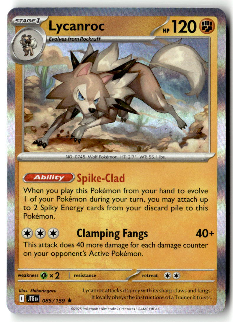 Front of Lycanroc 085/159 from Journey Together