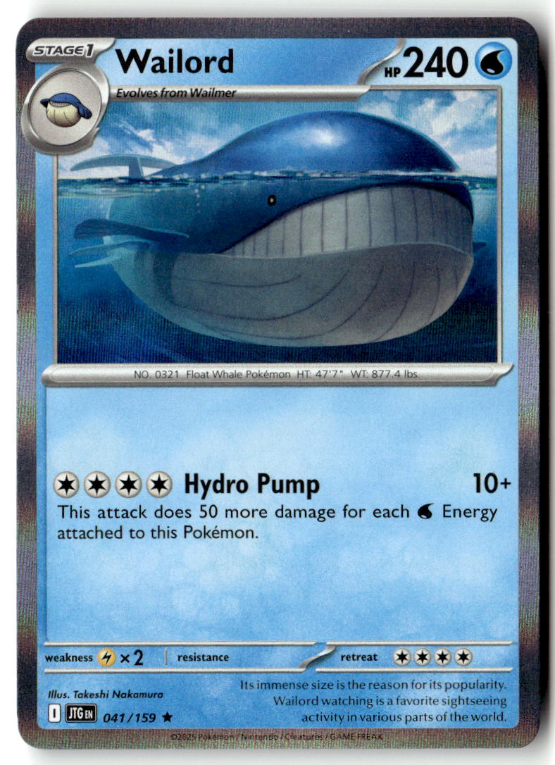 Front of Wailord 041/159 from Journey Together