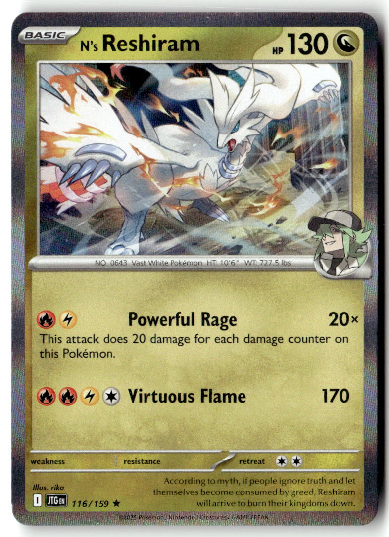 Front of N's Reshiram 116/159 from Journey Together