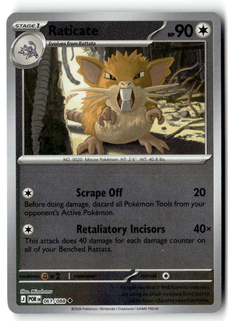 Front of Raticate 061/088 from Perfect Order