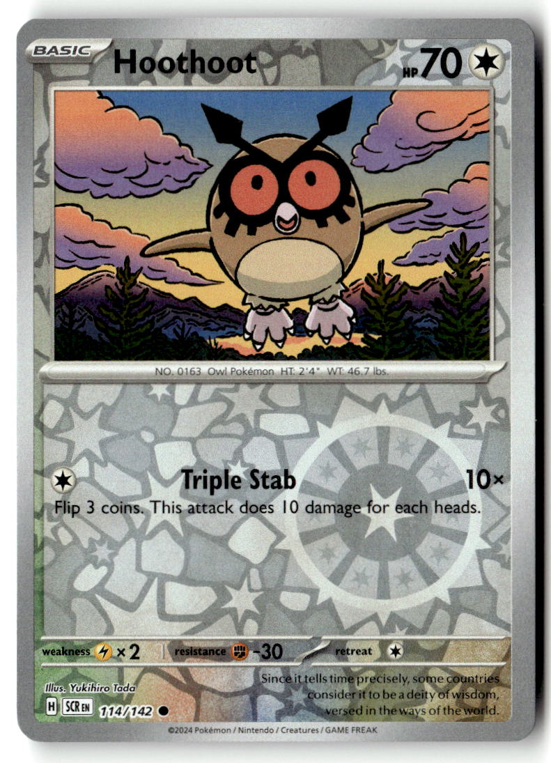 Front of Hoothoot 114/142 from Stellar Crown