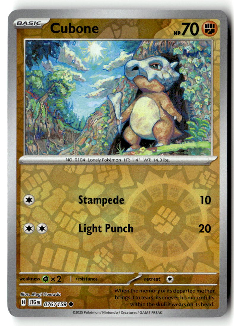 Front of Cubone 076/159 from Journey Together