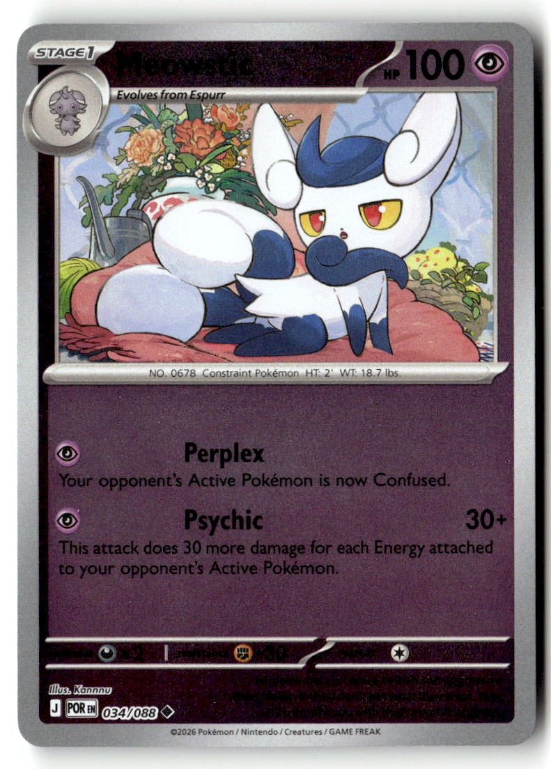 Front of Meowstic 034/088 from Perfect Order