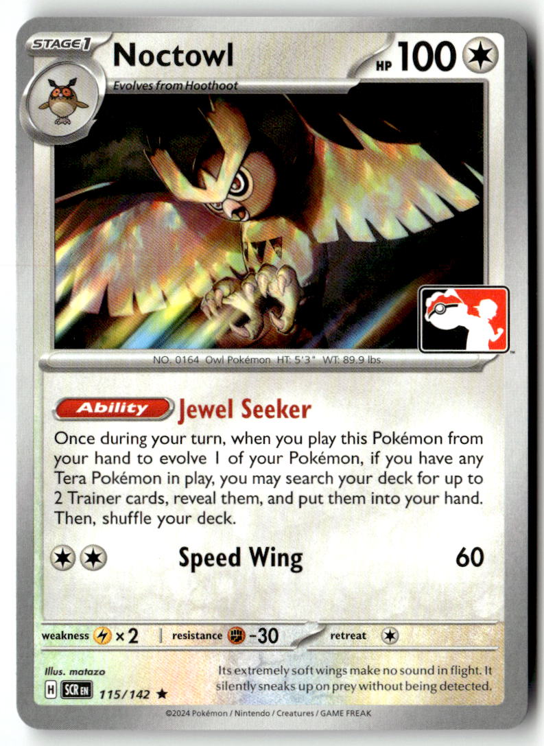 Front of Noctowl 115/142 from Prize Pack Series Cards