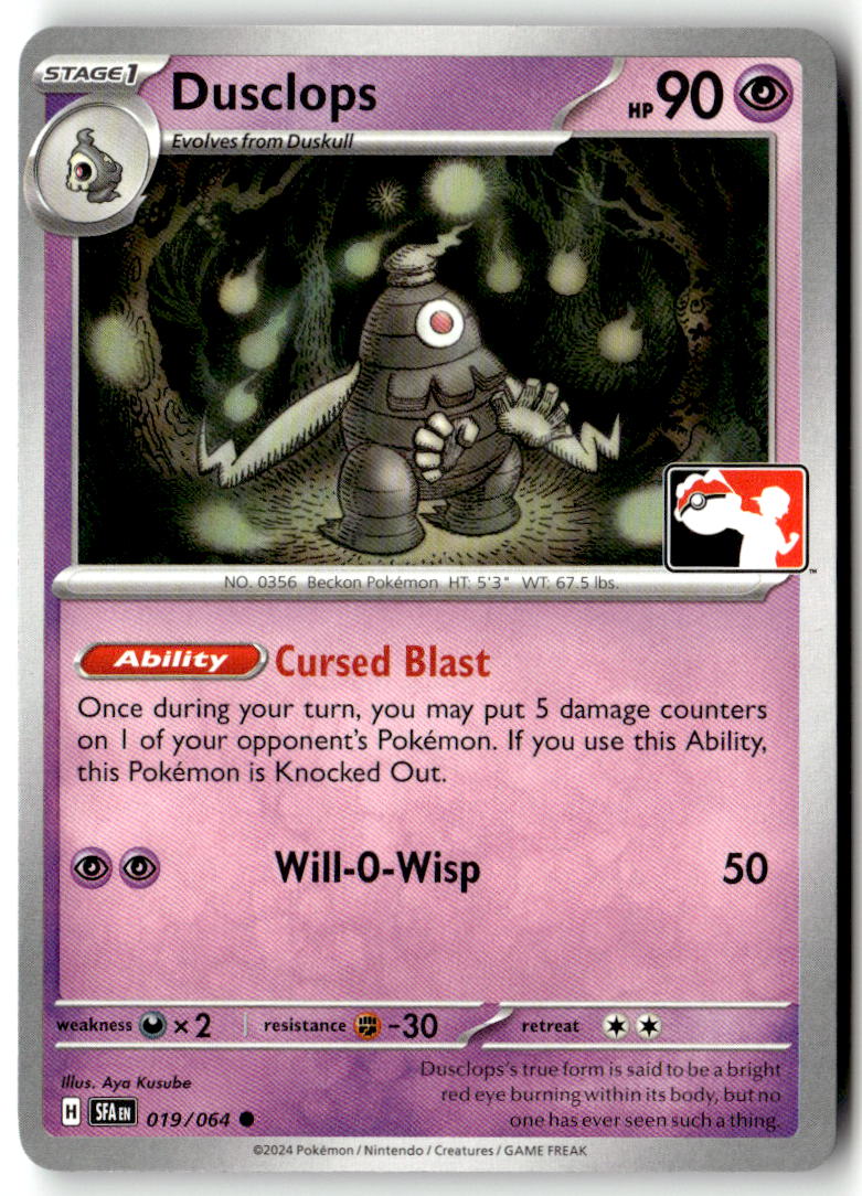 Front of Dusclops 019/064 from Prize Pack Series Cards