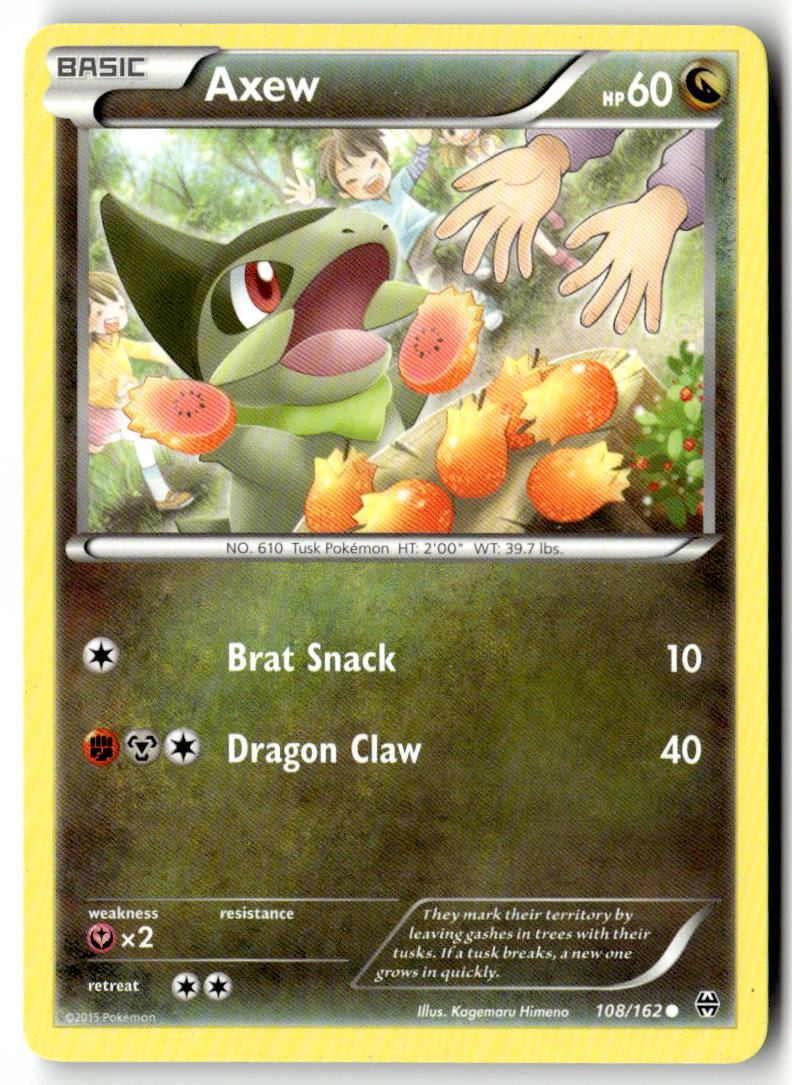 Front of Axew (108) 108/162 from XY - BREAKthrough