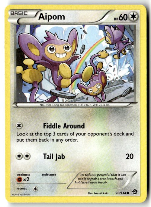 Front of Aipom 90/114 from XY - Steam Siege
