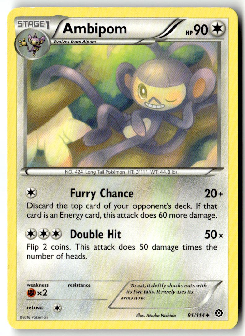 Front of Ambipom 91/114 from XY - Steam Siege