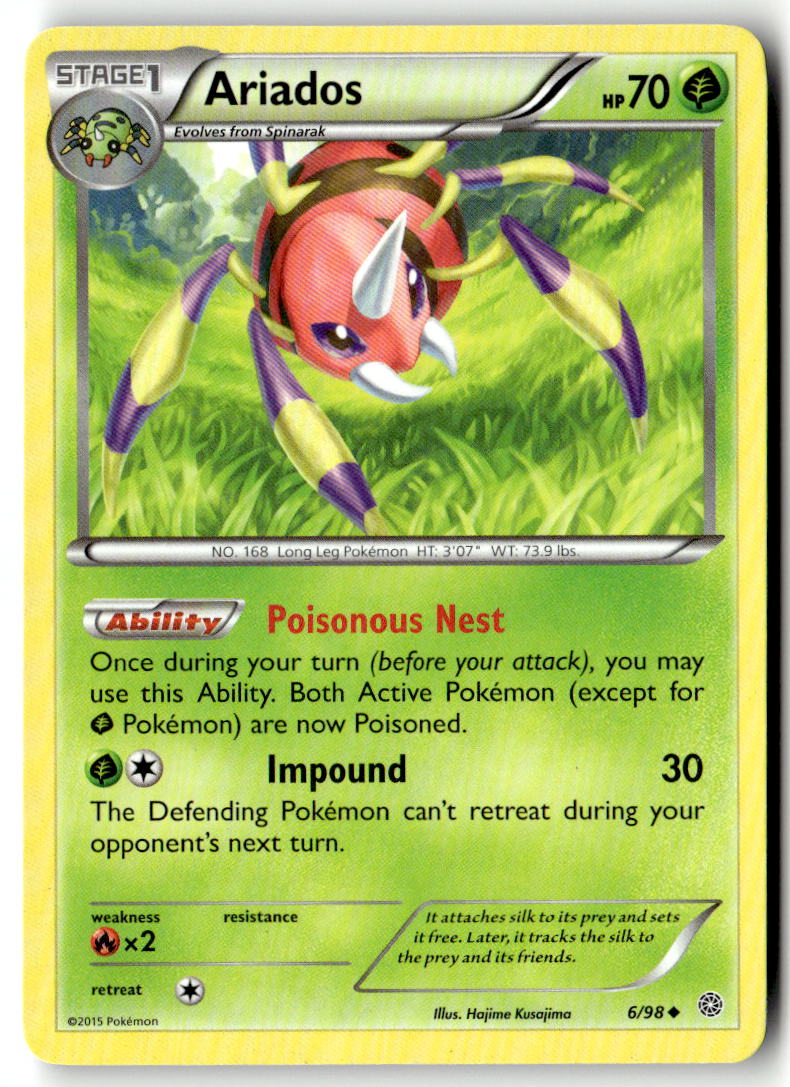 Front of Ariados 6/98 from XY - Ancient Origins
