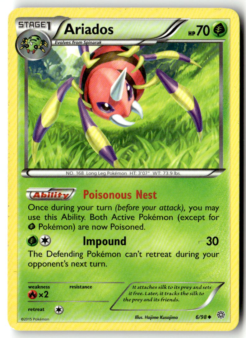 Front of Ariados 6/98 from XY - Ancient Origins