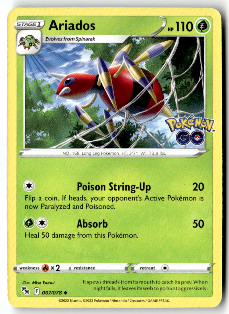 Front of Ariados 007/078 from Pokemon GO