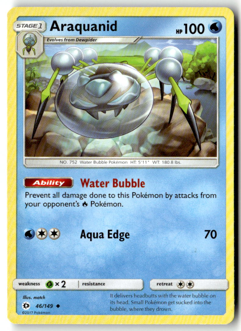 Front of Araquanid 46/149 from SM Base Set