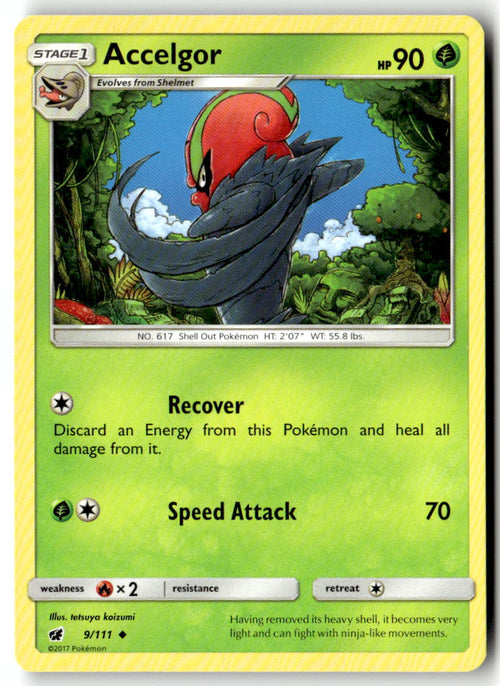 Front of Accelgor 9/111 from SM - Crimson Invasion