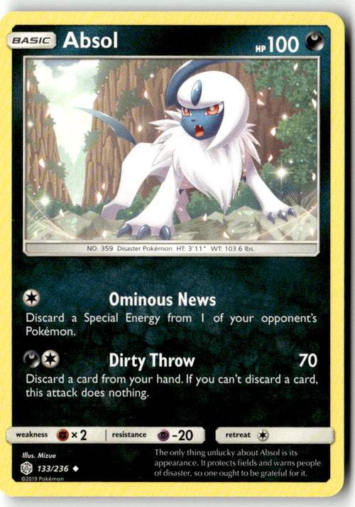 Front of Absol 133/236 from SM - Cosmic Eclipse