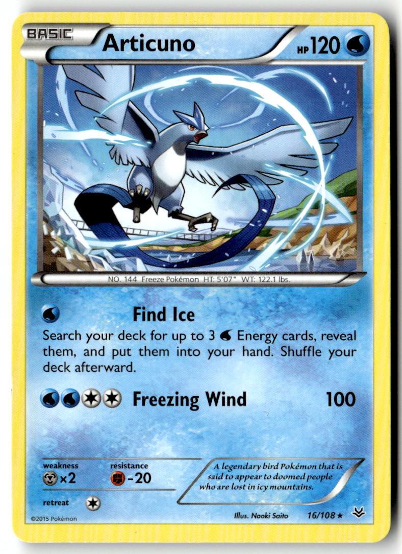 Front of Articuno (16) 16/108 from XY - Roaring Skies