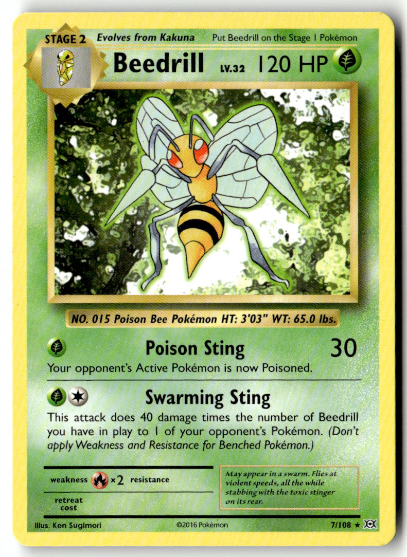 Front of Beedrill 7/108 from XY - Evolutions