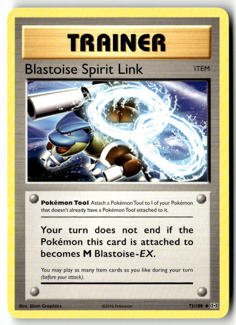 Front of Blastoise Spirit Link 73/108 from XY - Evolutions