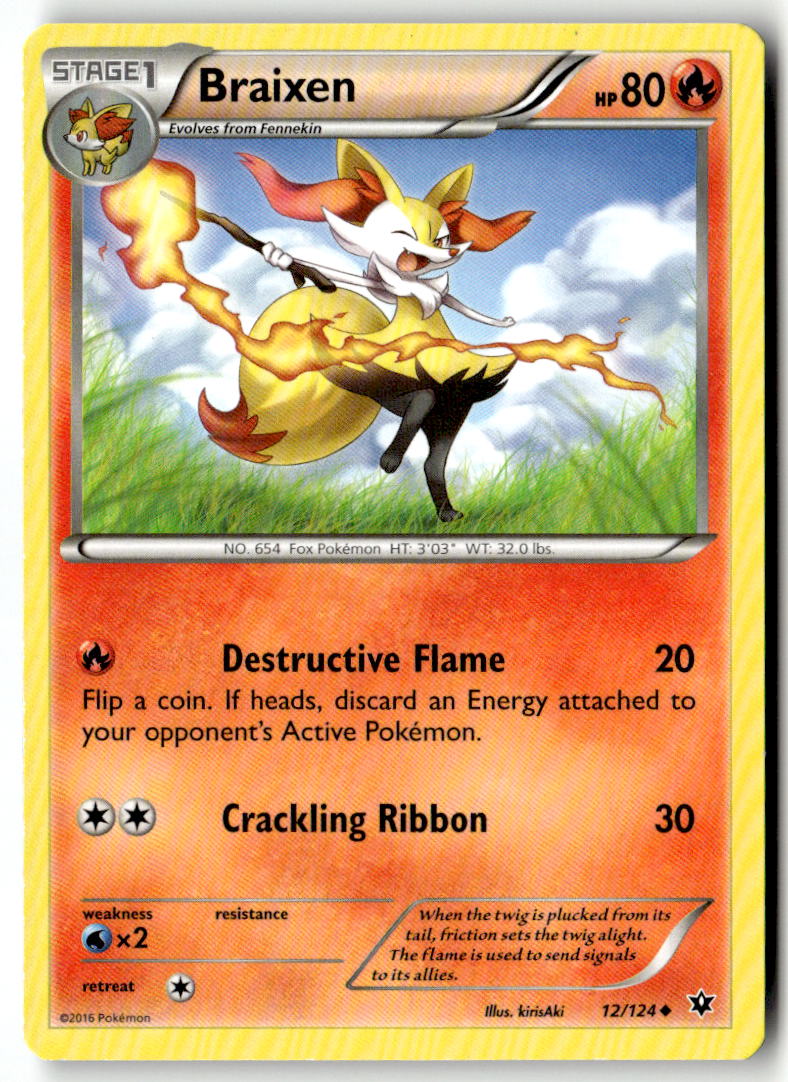 Front of Braixen 12/124 from XY - Fates Collide