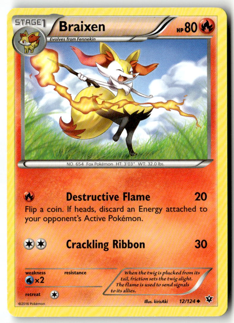Front of Braixen 12/124 from XY - Fates Collide