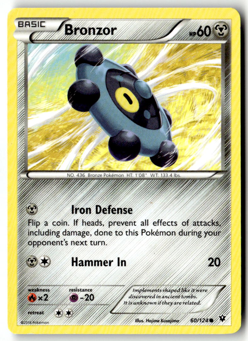 Front of Bronzor 60/124 from XY - Fates Collide
