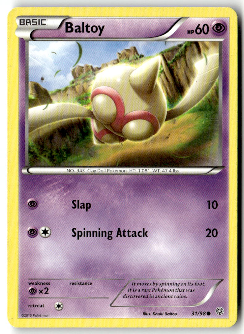Front of Baltoy (31) 31/98 from XY - Ancient Origins