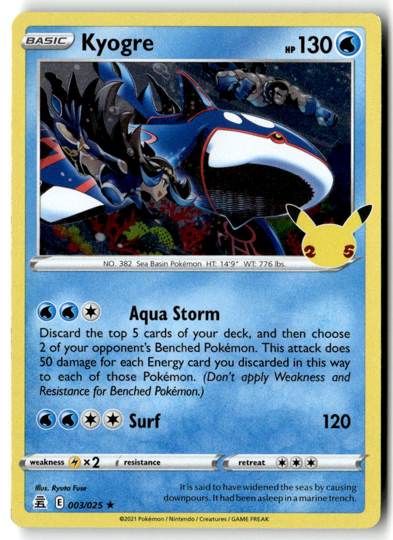 Front of Kyogre 003/025 from Celebrations