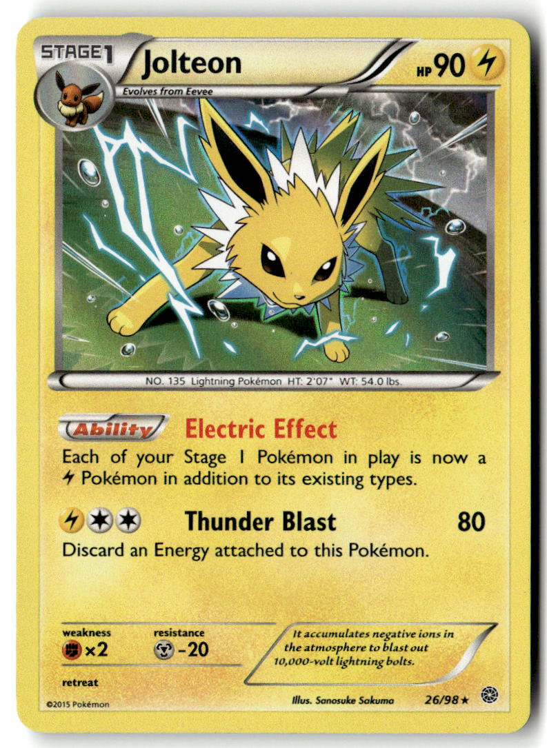 Front of Jolteon 26/98 from XY - Ancient Origins