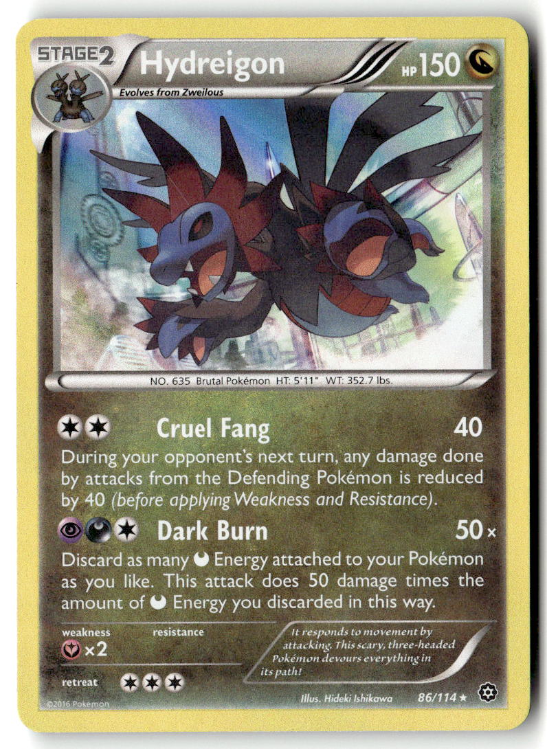 Front of Hydreigon 86/114 from XY - Steam Siege