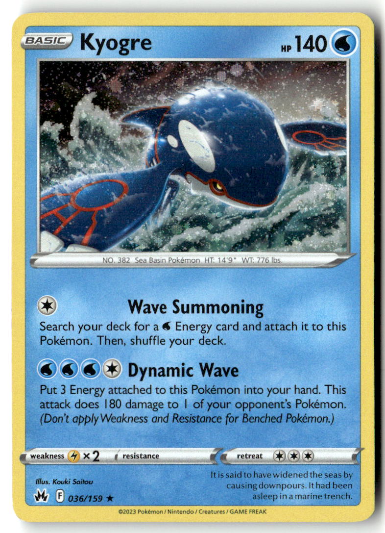 Front of Kyogre 036/159 from Crown Zenith
