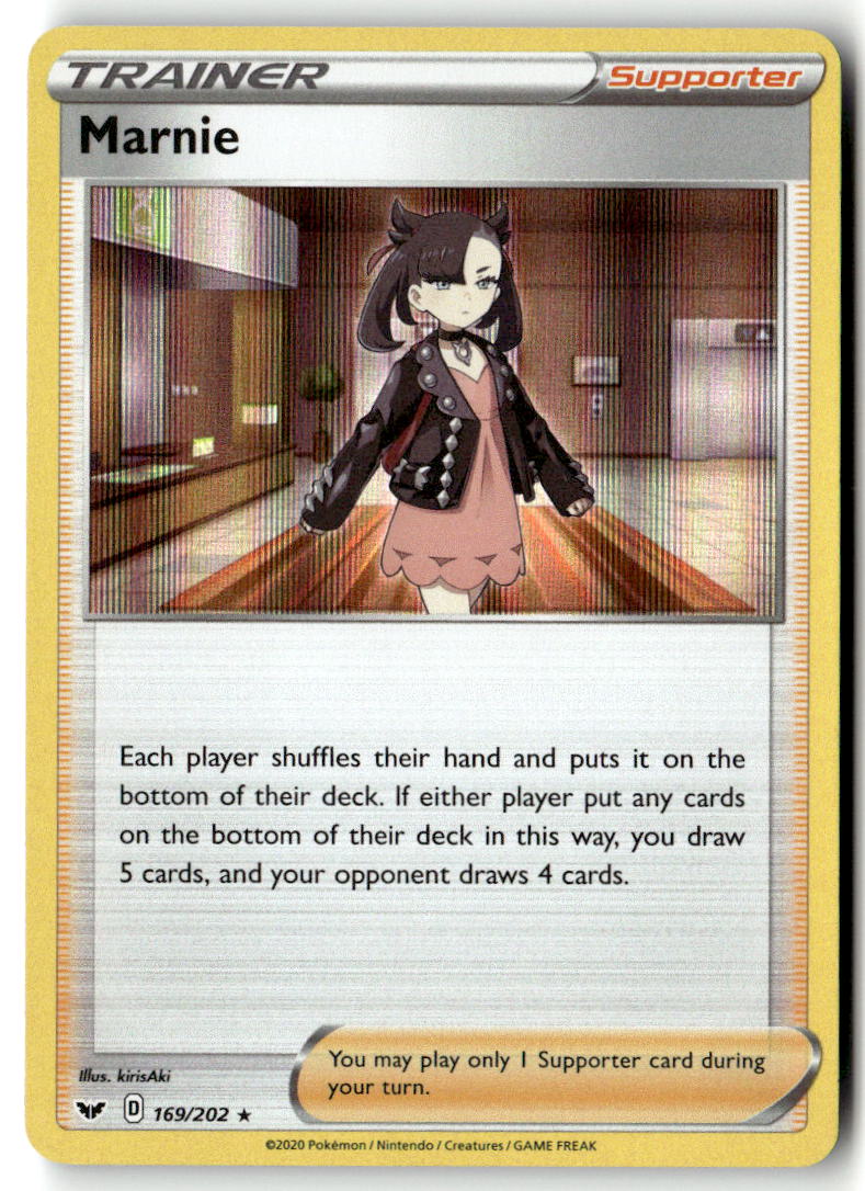 Front of Marnie 169/202 from Sword & Shield Base Set