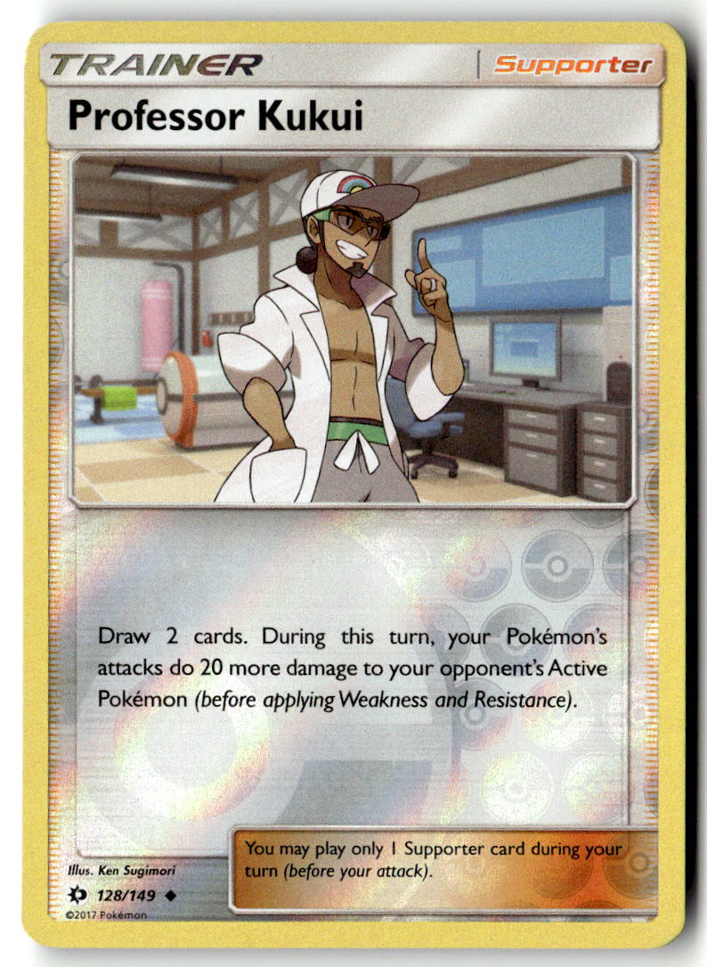Front of Professor Kukui 128/149 from SM Base Set