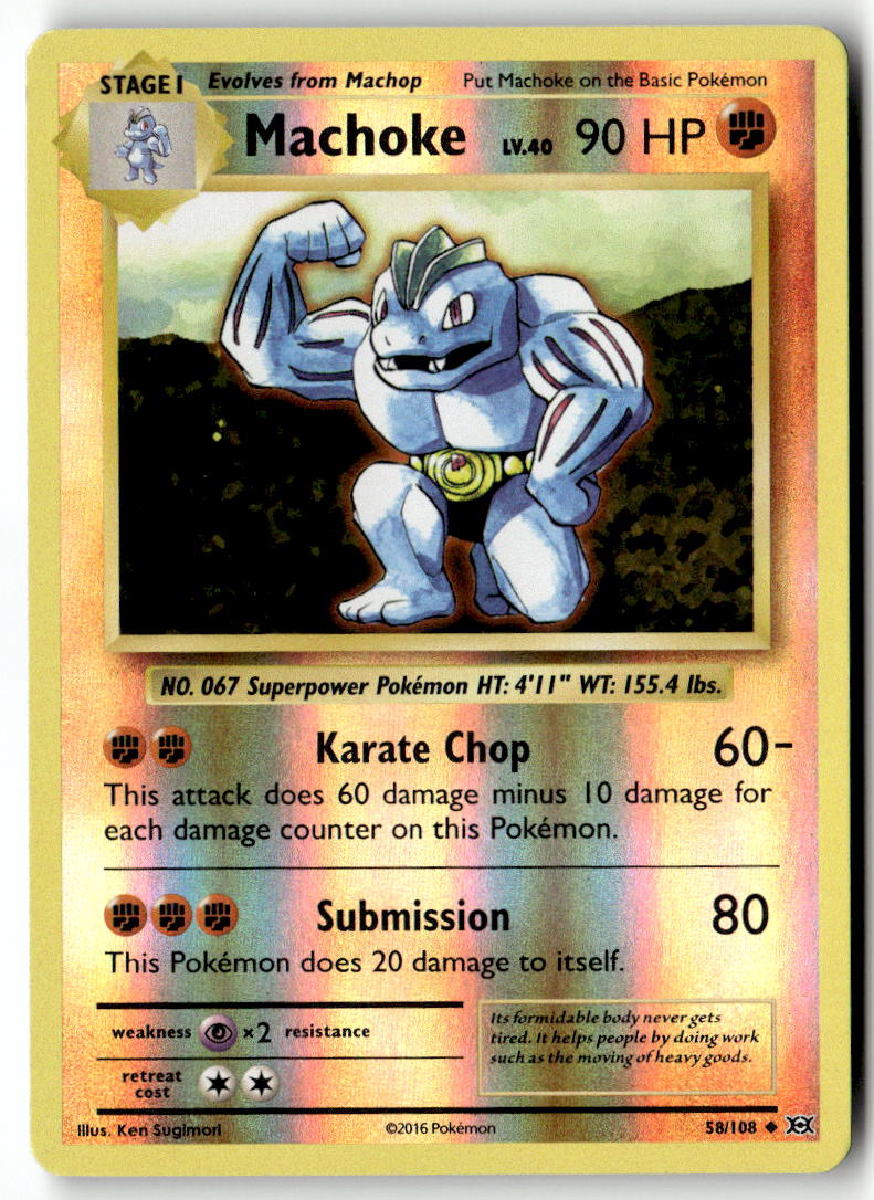 Front of Machoke 58/108 from XY - Evolutions