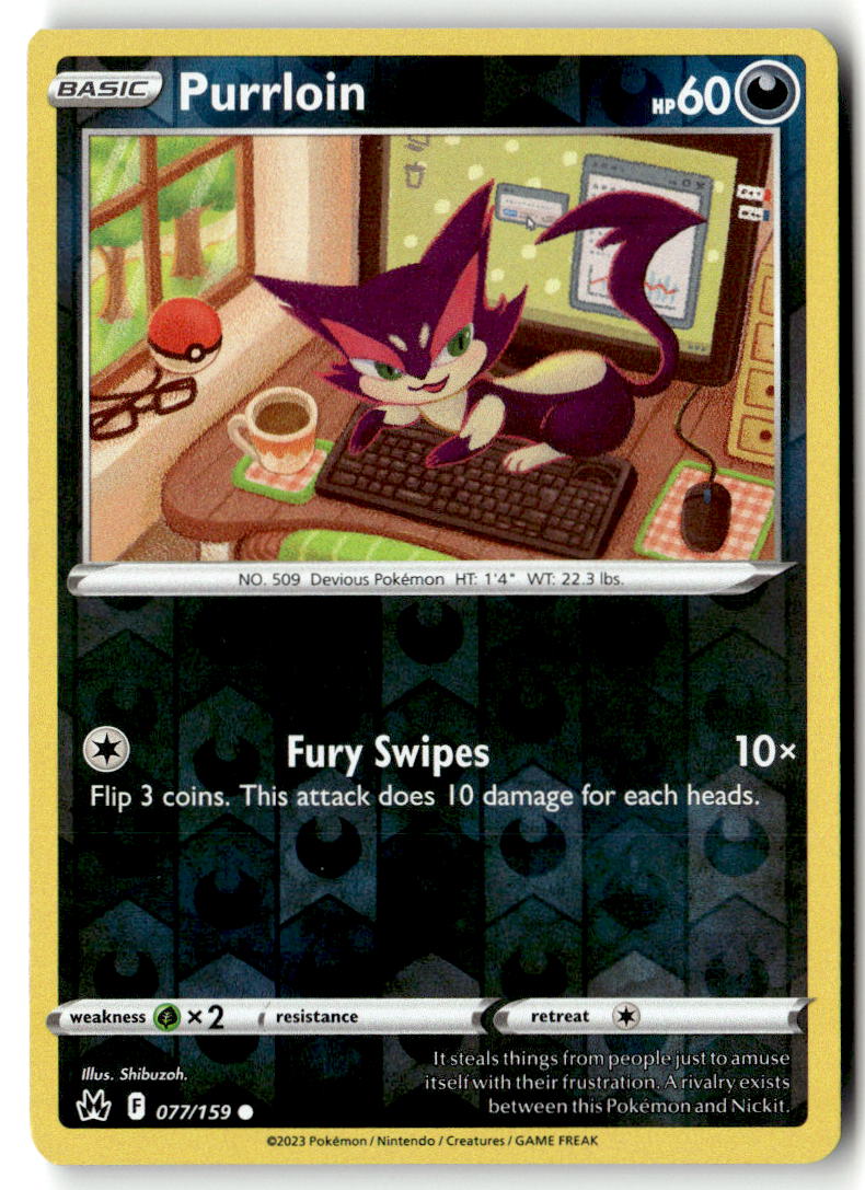 Front of Purrloin 077/159 from Crown Zenith