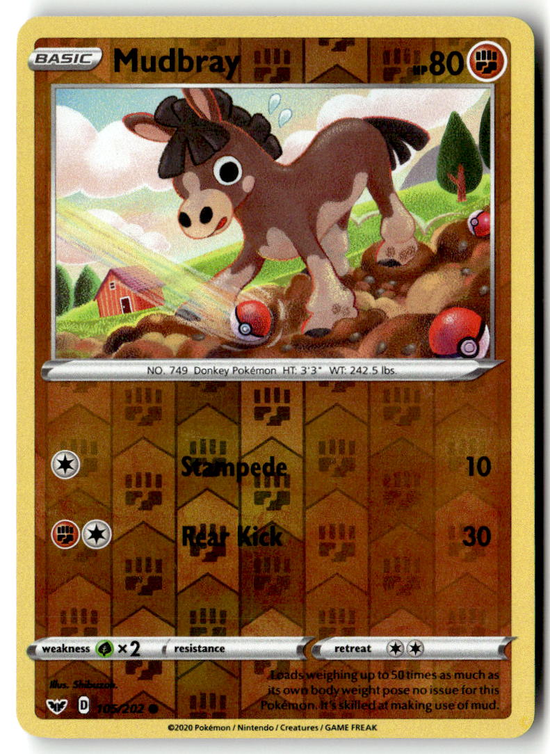Front of Mudbray 105/202 from Sword & Shield Base Set
