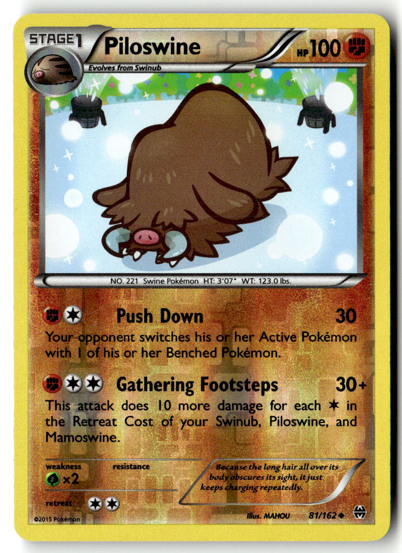 Front of Piloswine 81/162 from XY - BREAKthrough