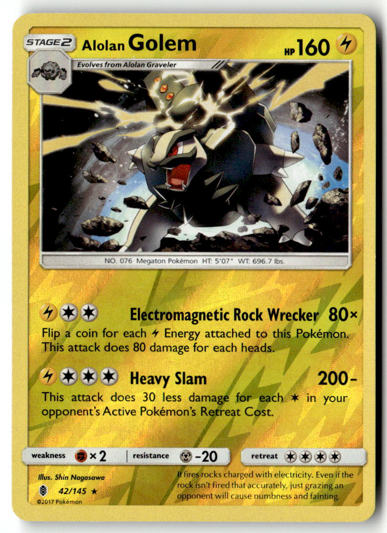 Front of Alolan Golem 42/145 from SM - Guardians Rising