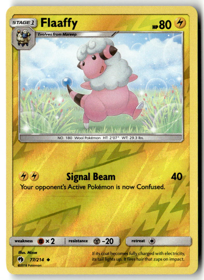 Front of Flaaffy 77/214 from SM - Lost Thunder