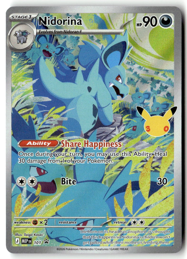 Front of Nidorina - 101 (30th Celebration) 101 from Mega Evolution Promo