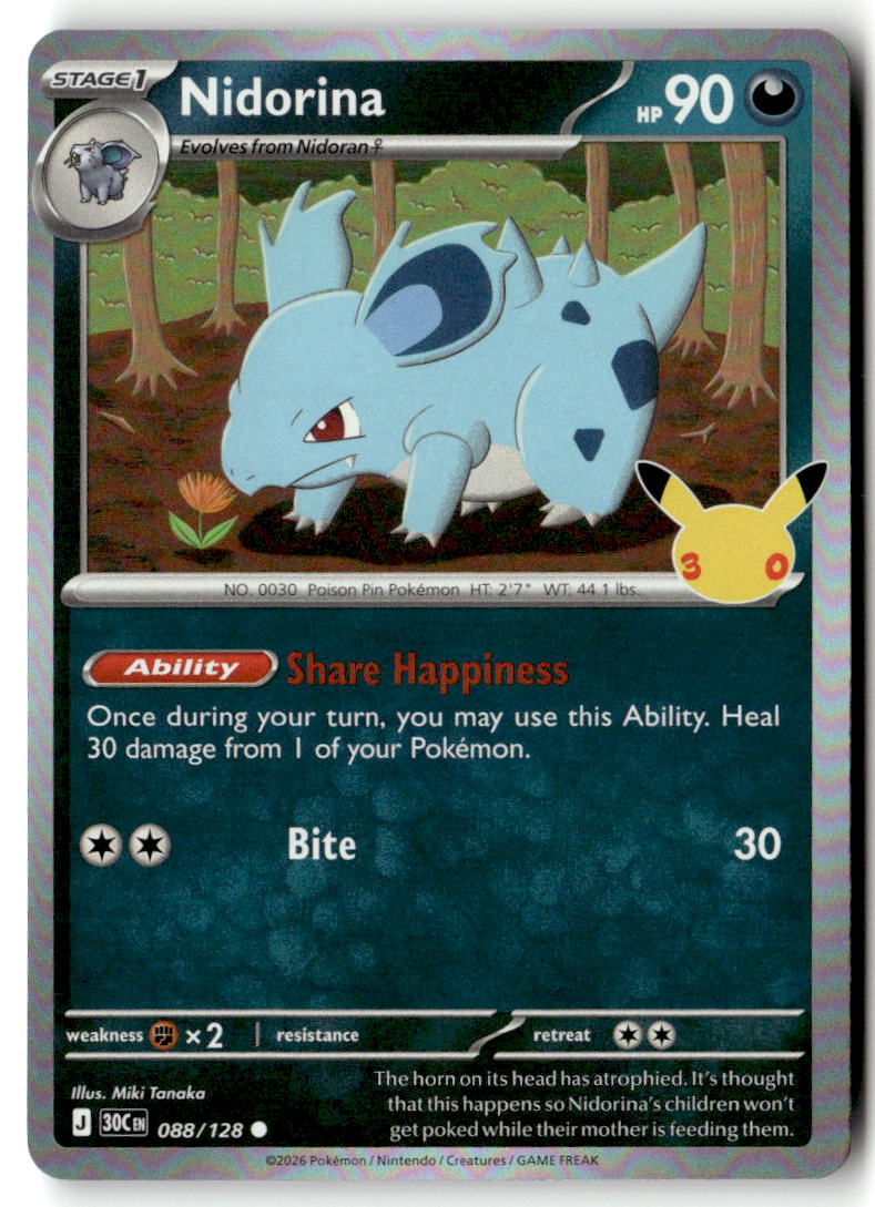 Front of Nidorina 088/128 from 30th Celebration