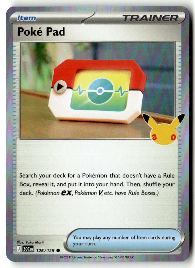 Front of Poke Pad 126/128 from 30th Celebration