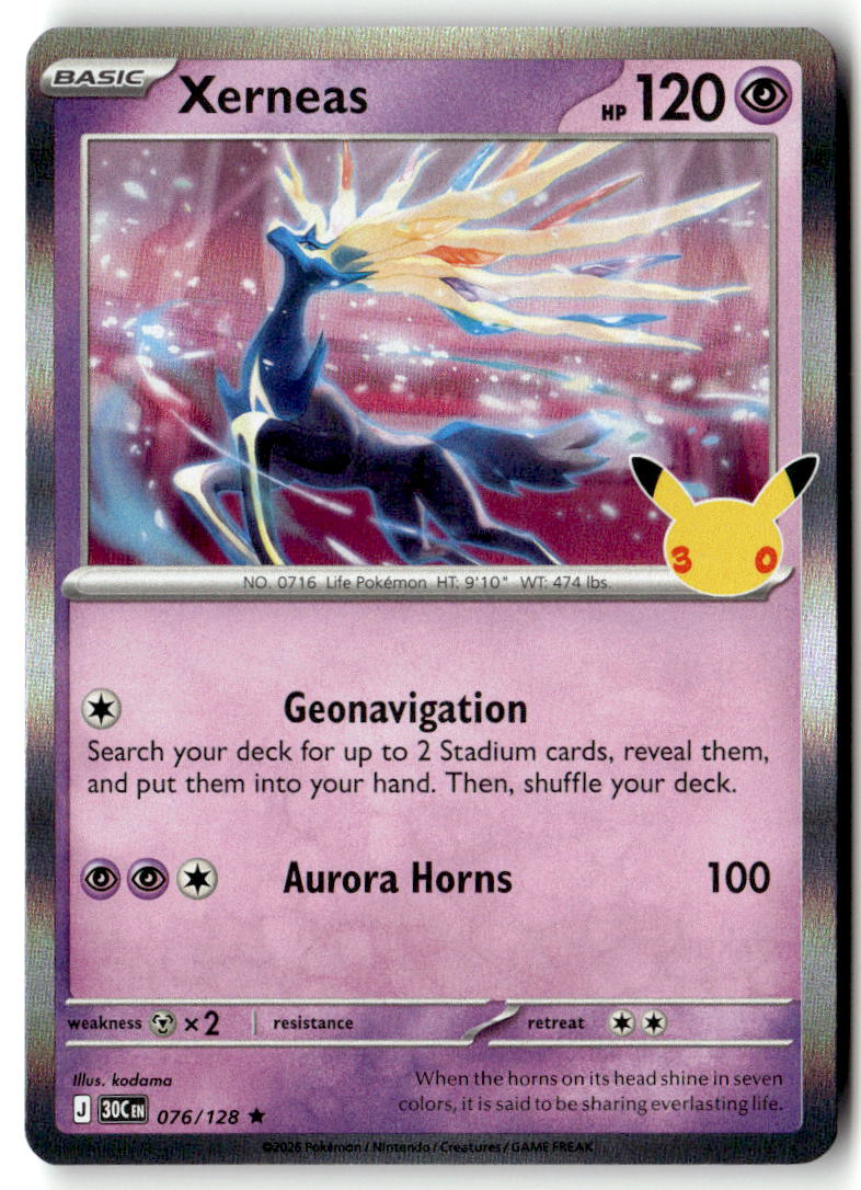 Front of Xerneas 076/128 from 30th Celebration