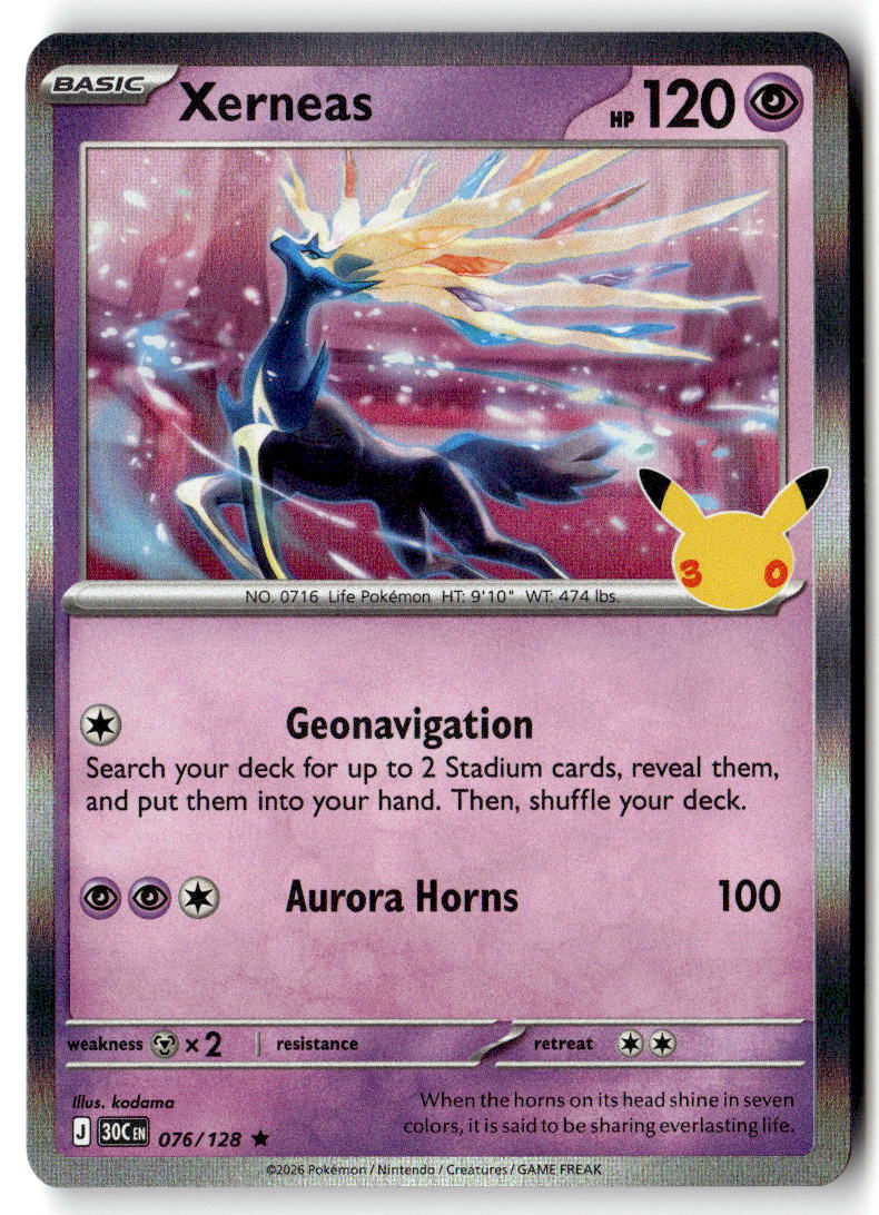 Front of Xerneas 076/128 from 30th Celebration