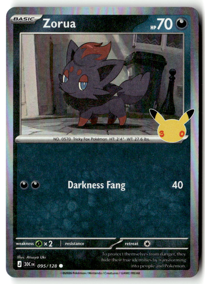 Front of Zorua 095/128 from 30th Celebration