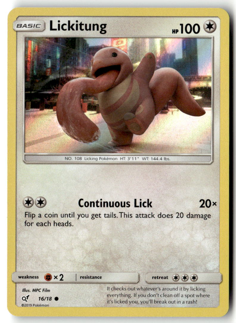Front of Lickitung (Holo Common) 16/18 from Detective Pikachu