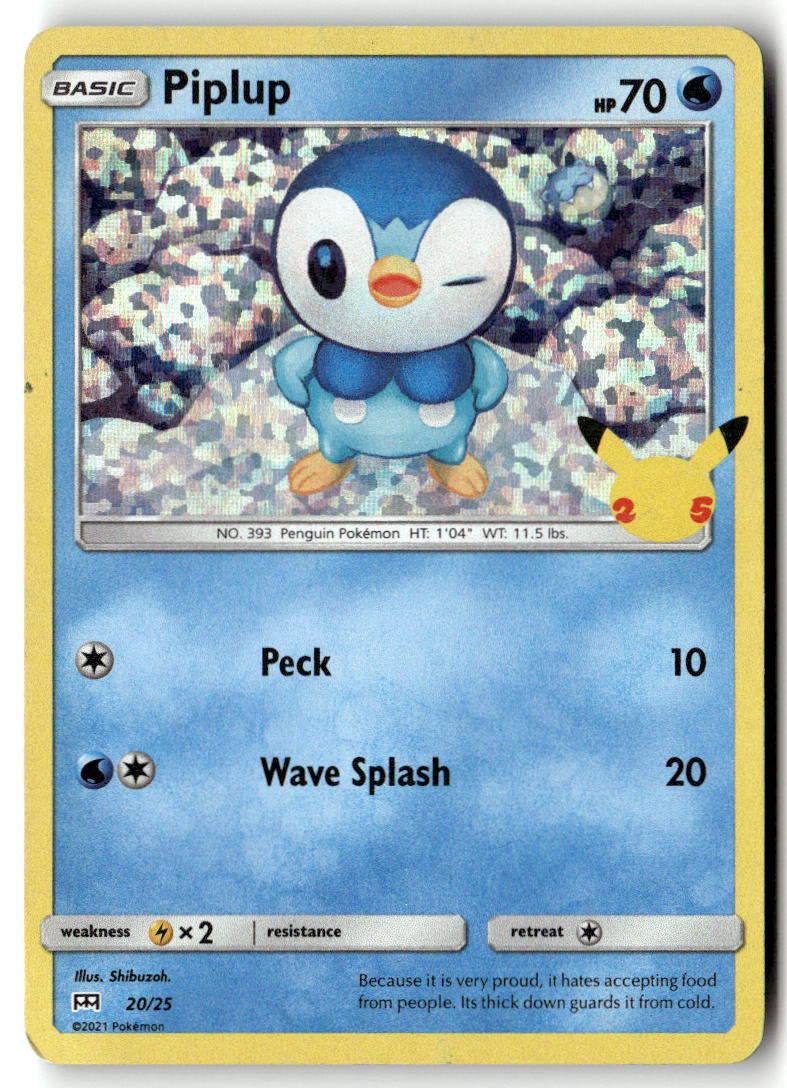 Front of Piplup - 20/25 020/025 from McDonald's 25th Anniversary Promos