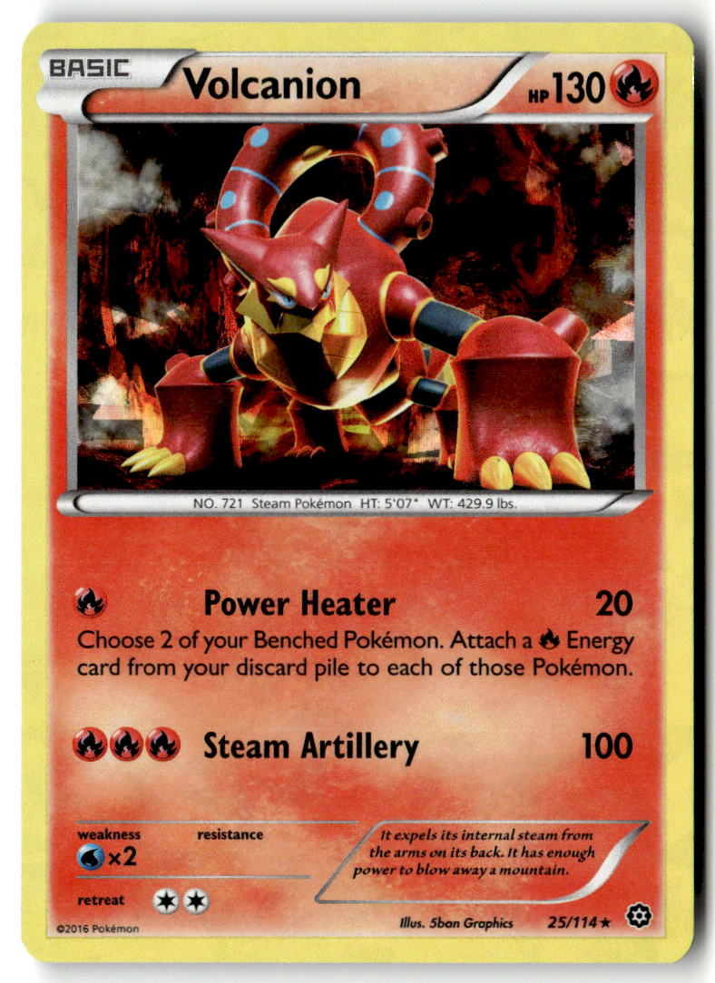 Front of Volcanion - 25/114 (Cracked Ice Holo) 025/114 from Deck Exclusives