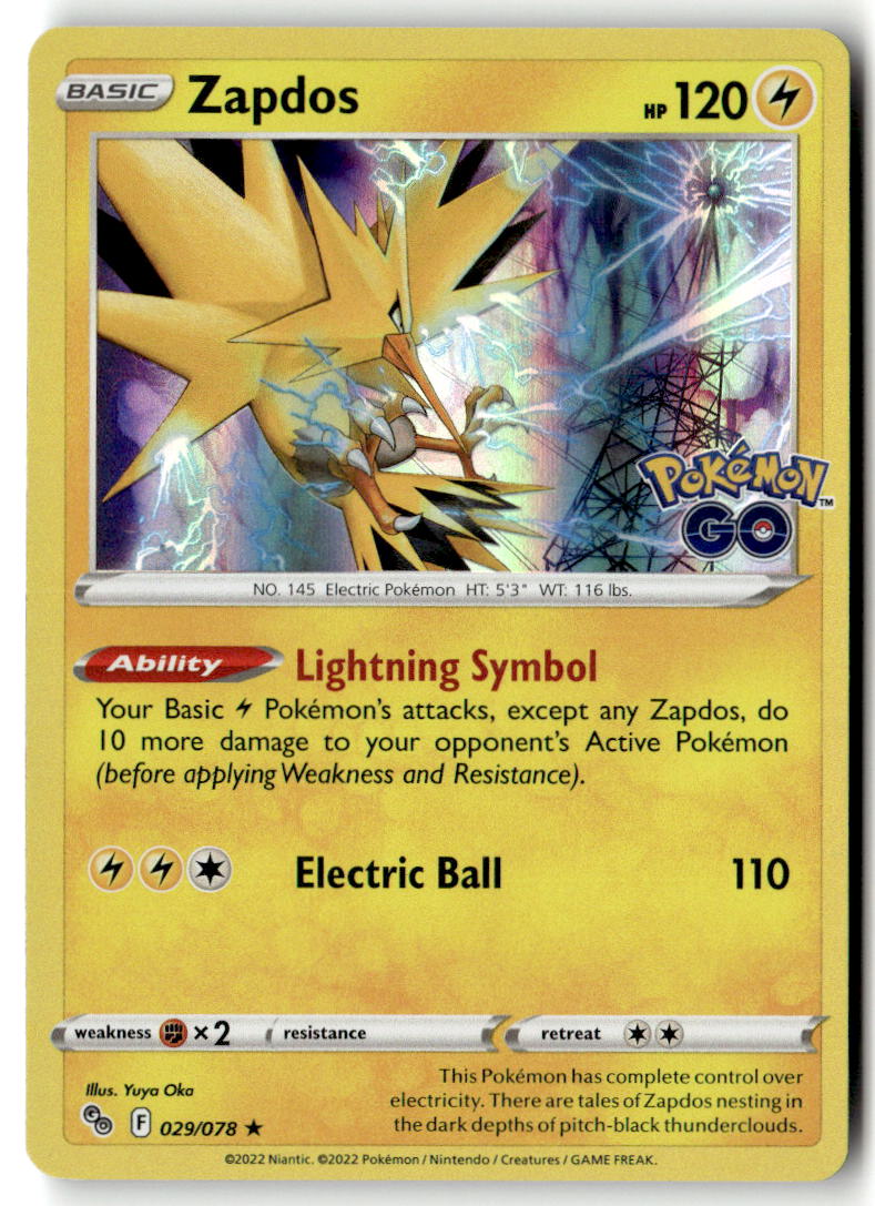 Front of Zapdos 029/078 from Pokemon GO