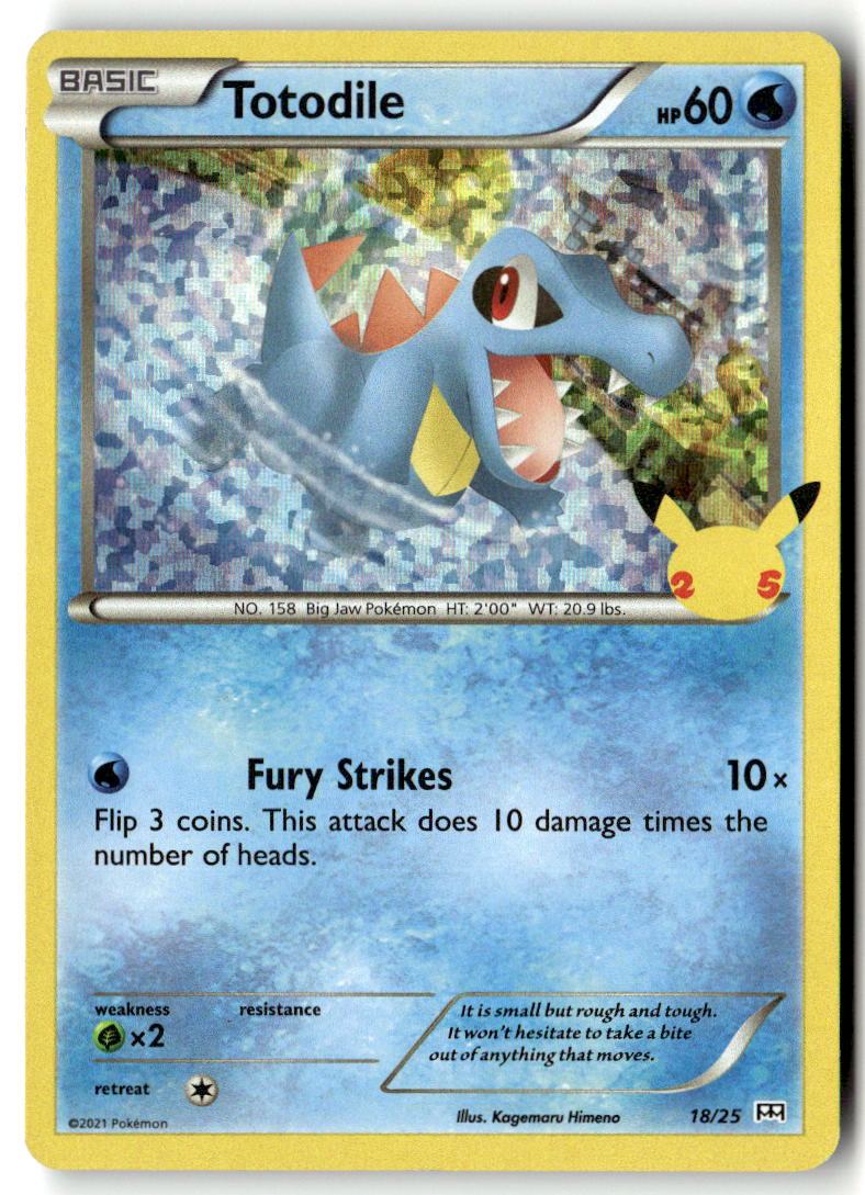Front of Totodile - 18/25 018/025 from McDonald's 25th Anniversary Promos