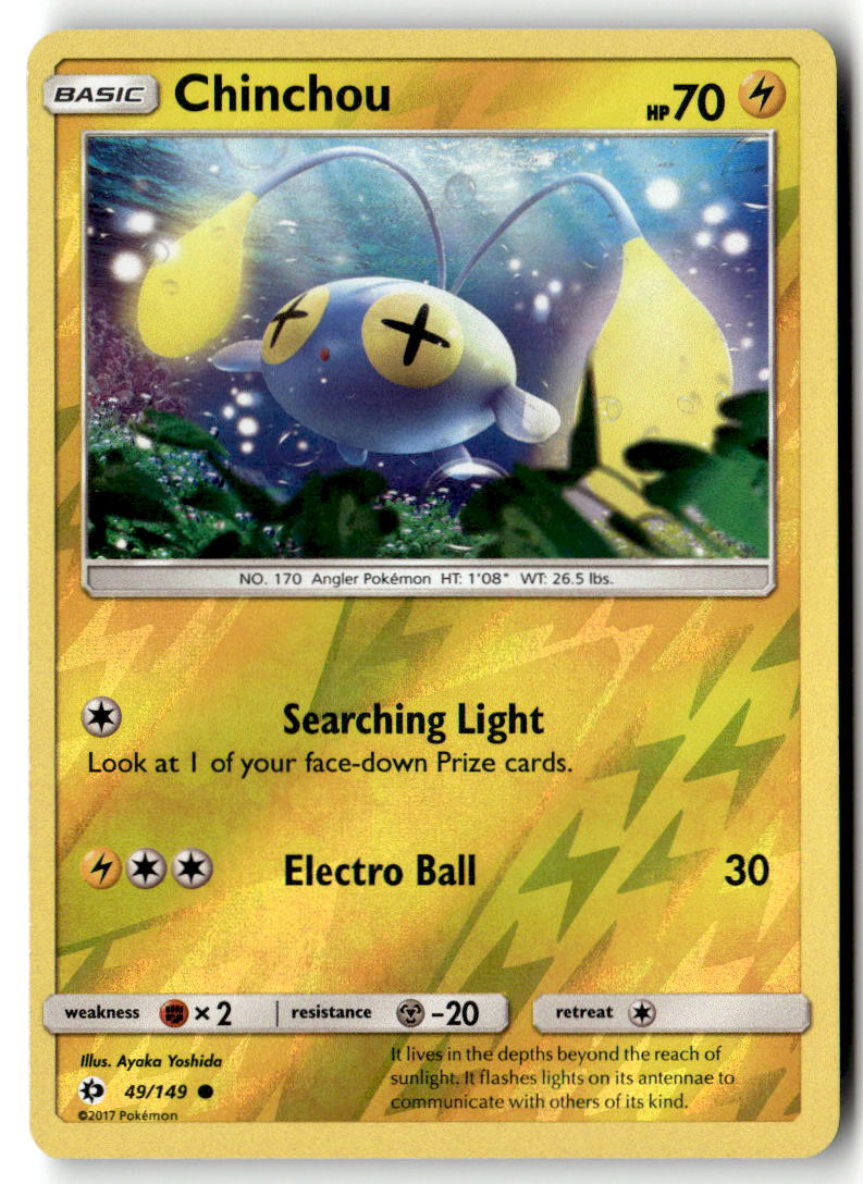 Front of Chinchou 49/149 from SM Base Set
